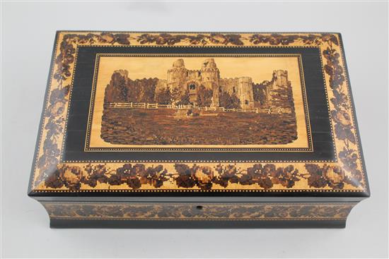 A Victorian Tunbridge ware casket, 9.75in.